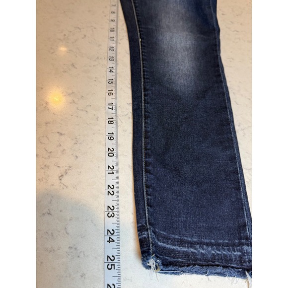 Articles of Society Dark Wash Skinny Jeans Raw Frayed Hem 24 Inseam - Picture 8 of 15